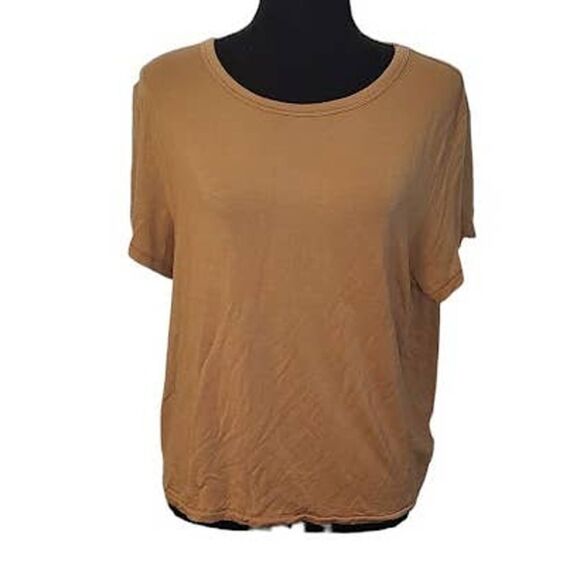 Elodie Golden Yellow Crew Neck Short Sleeve Tee Large - Picture 1 of 5